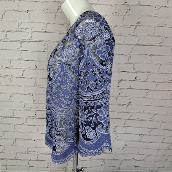 ANTHROPOLOGIE HD in Paris Montmartre Peasant Lace Boho Top - Picture 6 of 10